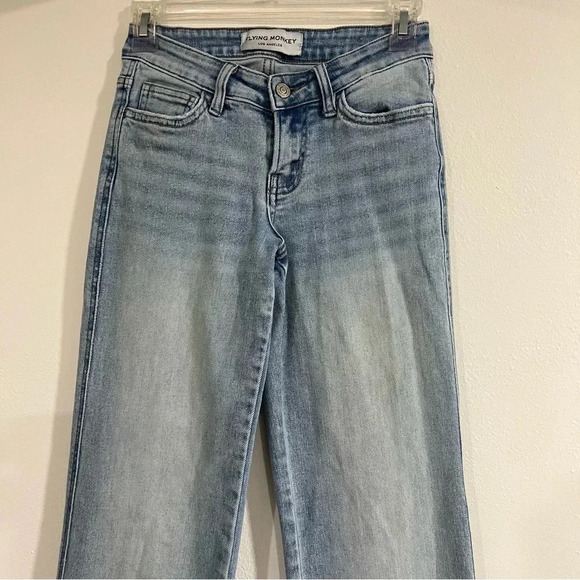 Flying monkey Light Blue Distressed Women Jeans size 24 preowned great condition - Picture 4 of 8
